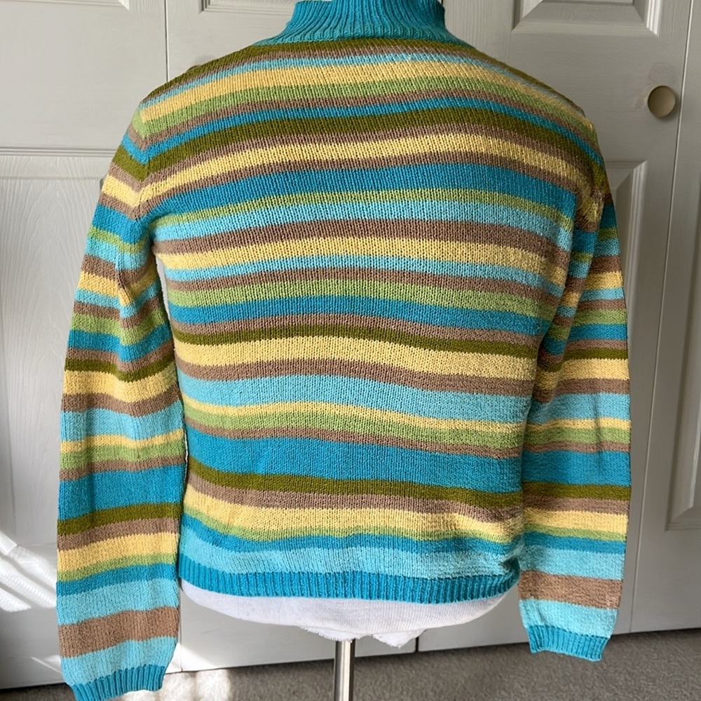 Talbots striped 1/4 zip pullover - Picture 2 of 6